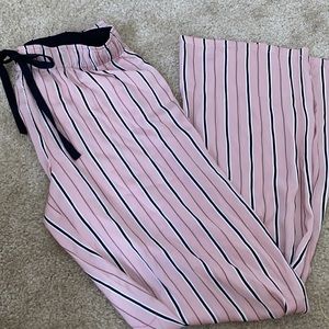 Pink Striped Pajama Pants